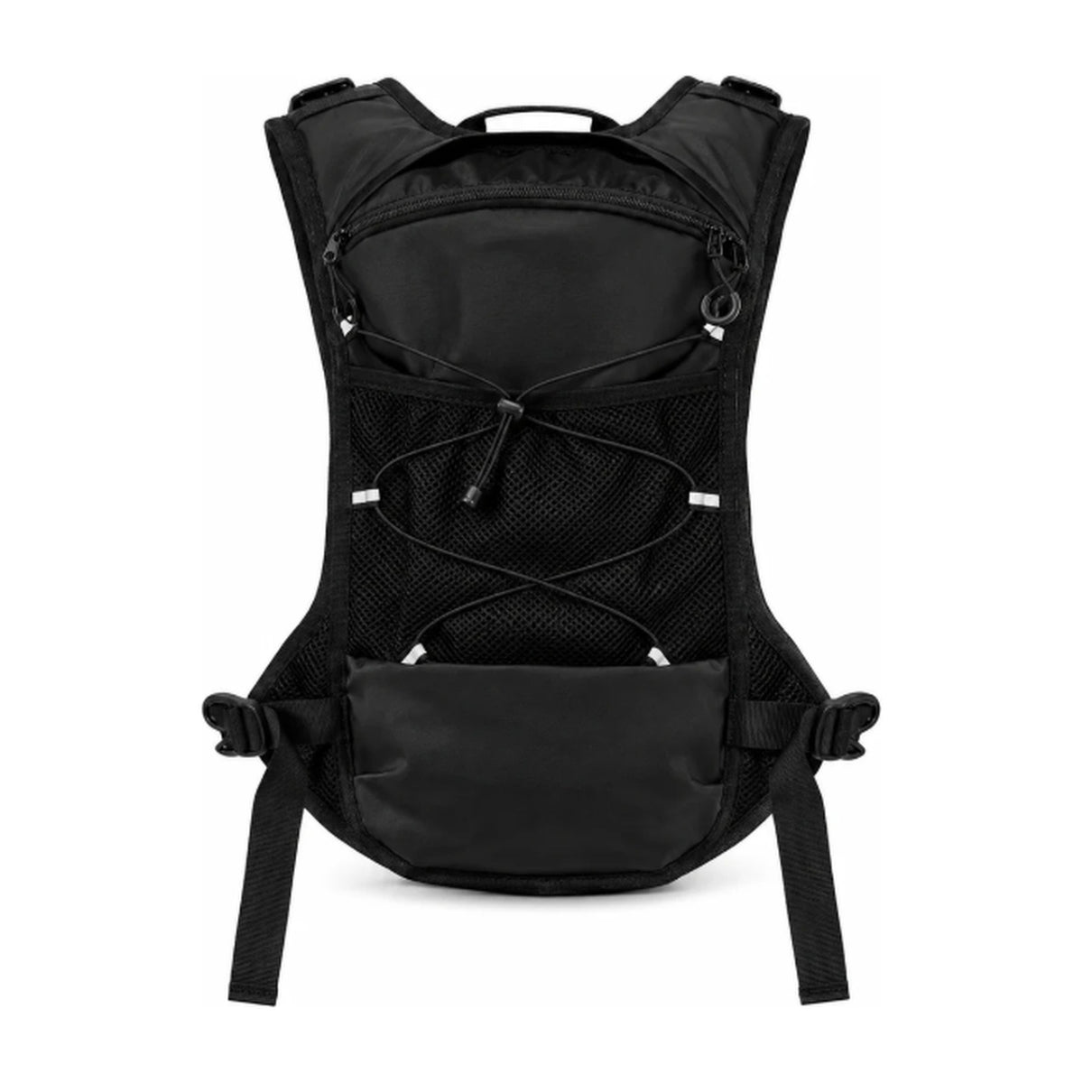 Espalda del chaleco Loadout negro con compartimento de malla para el depósito